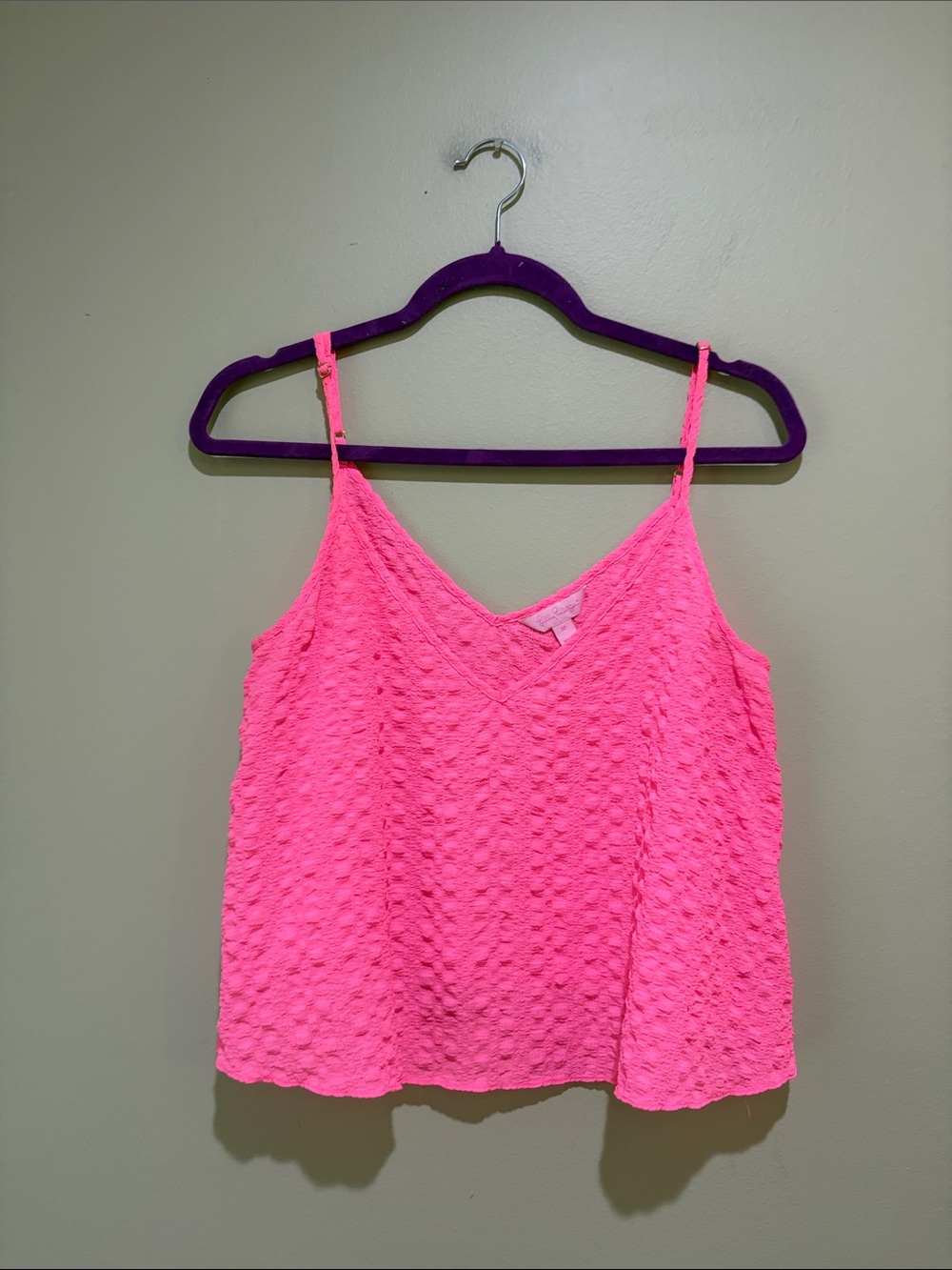 🔥Lilly Pulitzer Neon Pink Textured Lace Cami
